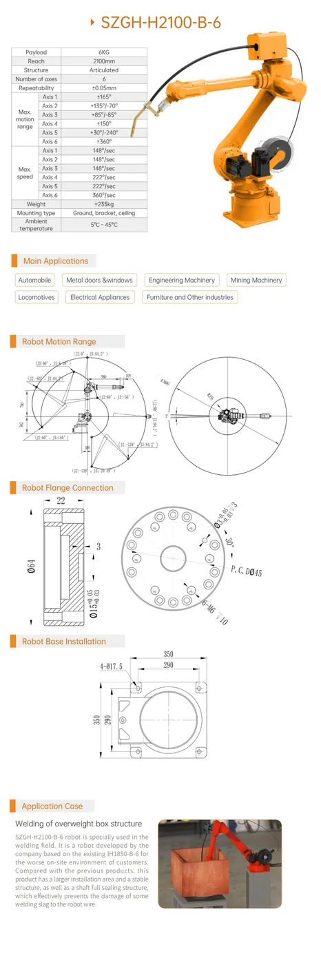 SZGH-H2100-B-6 Schweißroboter — Technische Details 1