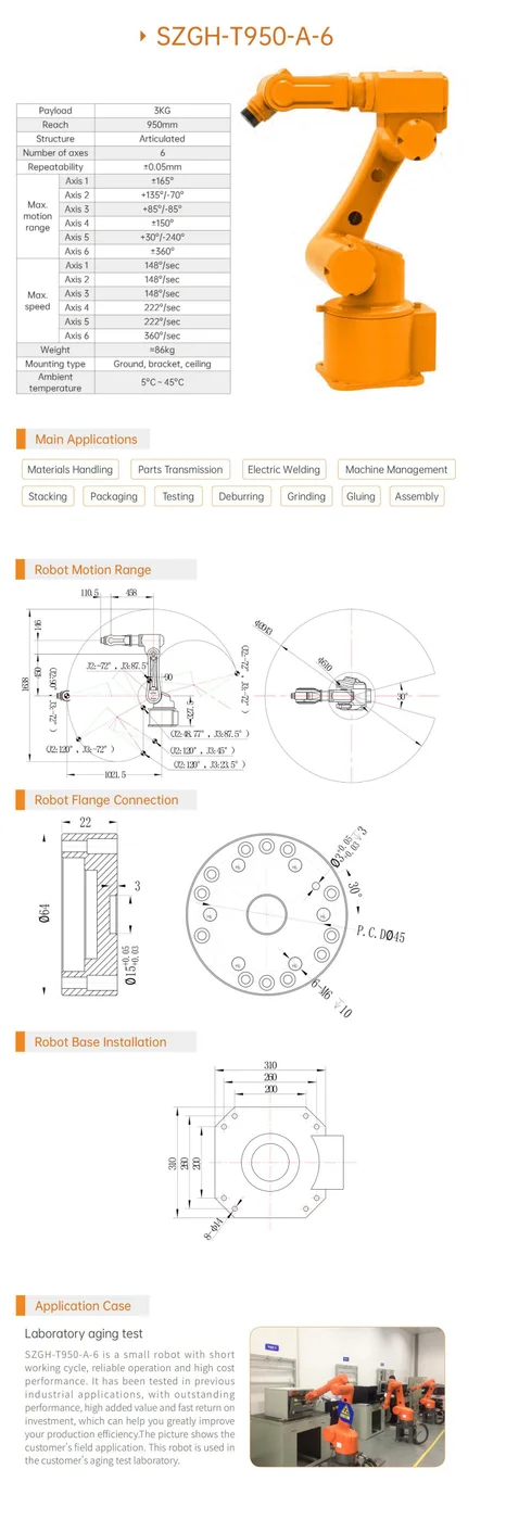 SZGH-T950-A-6 6-Achs-Industrieroboter — Technische Details 1