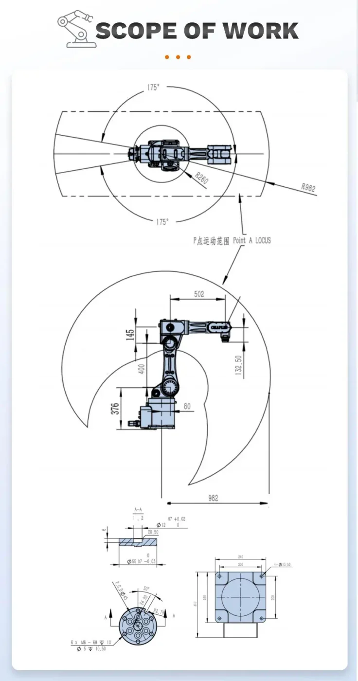 SZGH-T980-6 6-Achs-Industrieroboter — Technische Details 1
