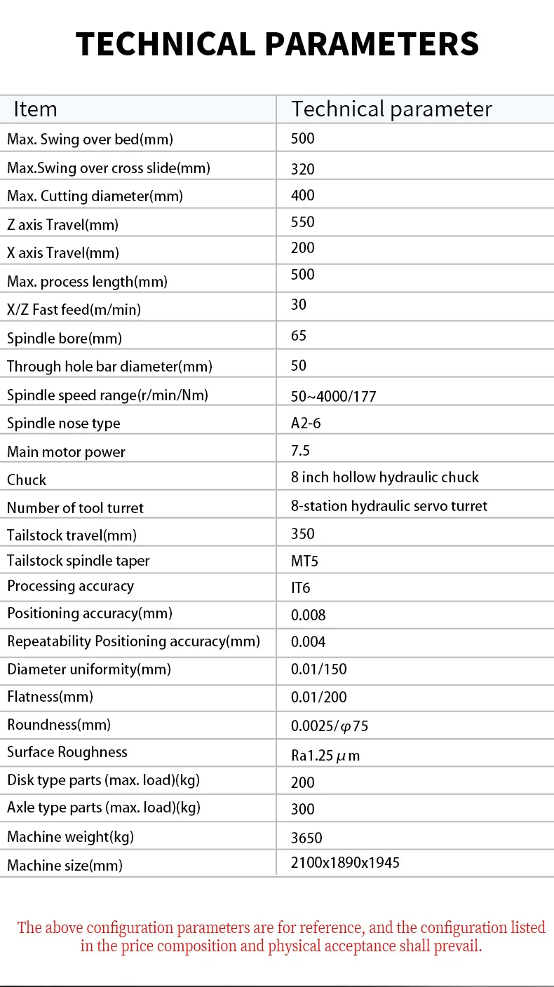 TK50 CNC-Drehmaschine — Technische Details 3